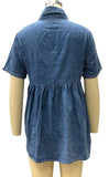 rRomildi Women's Denim Dress Lapel A Line Mini Dress