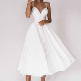 Elegant Guest Wedding Fomral Long Party Dresses for Women Summer White Sexy Slip Backless Ball Gown Midi vestidos Casual