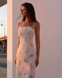 Romildi New Fashion Elegant Summer Women's Dresses Casual Beach Trips Sweet Simple Printing Embroidery dress for women