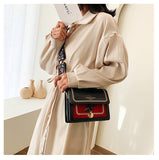 Fashion Contrast Color Leather Crossbody Bag Women Luxury Brand Handbag Retro Shoulder Messenger Bag Female Cross Body Bag