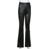 Romildi Elegant Black Faux Leather Pants Women High Waist Skinny Trousers Ladies Casual Fashion Pants Capris Autumn Vintage Streetwear