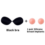 Romildi Sexy Sujetador Women's bra Invisible Push Up Bra Self-Adhesive Silicone Seamless Front Closure Sticky Backless Strapless Bra