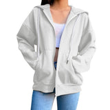 Brown Zip Up Sweatshirt Winter Jacket Clothes oversize y2k Hoodies Women plus size Vintage Pockets Long Sleeve Pullovers