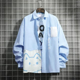 5XL Cute Cat Print Blouse Shirt For Girl Funny Summer Oversized Women Harajuku Ulzzang Tops Tee Hip Hop Korean Clothes Shirt