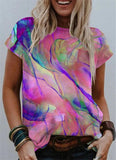 Fashion 3D Gradient Print Women T-Shirts Short Sleeve Summer Casual Tops Street Sport Loose Tee Lady O-Neck Tie-dye T-Shirt Top