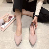 Printing Women Shoes Flats Single Shoes Spring Autumn Knitted Pointed Shoes Flat Comfortable Plus Size 43
