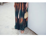 Bali Vacation V-Neck Beach Dress Summer New Neck-Mounted Split Fork Backless Loose Dress Thin Thailand Travel Long Skirt