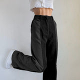 Romildi  Spring Women Pants Fashion Contrast Color Corduroy Long Straight Trousers Streetwear Y2K Ladies Bottoms