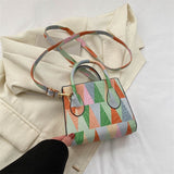 New Designer Handbags Fashion Small Top-handle Bags For Women Contrast Color Casual Crossbody Shoulder Bags