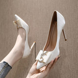 Designer Pumps for Women Shoes Sexy Crystal High Heel Stiletto Wedding Pumps Pointed Satin High Heels Fashion Party Casual Shoes