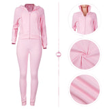 Cropped Jacket Tracksuit Two Piece Set Elegant 2 Pieces Sets Women Luxury Outfit Sweatsuit Velour Zip Up Hoodie Jackets