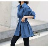 Fashion Corduroy Jacket Women&#39;s Shirt Spring and Autumn New Korean Simple Single Breasted Long Sleeve Lapel Solid High Quality