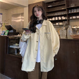 Fashion Corduroy Jacket Women&#39;s Shirt Spring and Autumn New Korean Simple Single Breasted Long Sleeve Lapel Solid High Quality