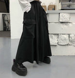 Cargo Pants Women Couple Ins Harajuku Spring Autumn Japanese Style Loose Casual Streetwear Pockets BF Full Length Black Elastic