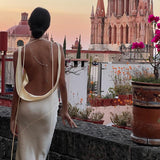 High Waisted Robe Backless Sleeveless Chic Evening Sexy Prom Dress Elegant Long Party Woman For Weddings Dresses Summer