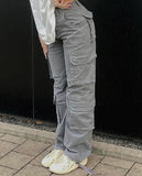 New Vintage Cargo Pants  Baggy Jeans Women Fashion 90s Streetwear Pockets Wide Leg High Waist Straight Y2k Denim Trousers Overalls
