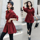 Fashion Corduroy Jacket Women&#39;s Shirt Spring and Autumn New Korean Simple Single Breasted Long Sleeve Lapel Solid High Quality