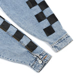 Plaid Print Zipper Denim Jacket  Summer New Ladies Loose Jean Jacket Hip Hop Trend Streetwear Ladies Tops Denim Jacket Coat