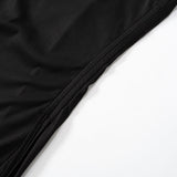 Drawstring Bodycon Women Mini Dresses Y2k Punk Black Split Sexy Long Sleeve Dress Grunge Basic Partywear
