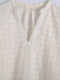 Embriodery Lace Cotton Blouse Shirt Women V Neck Vintage Hollow Out Tops Autumn Winter Casual Office Ladies Blouse Blusa