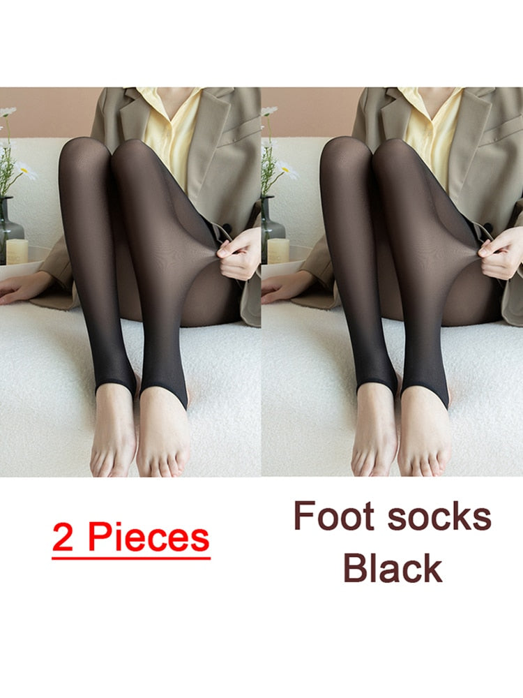 Pants Sock Winter Stocking Pantyhose Women Thermal Pants Lined