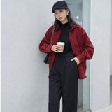 Fashion Corduroy Jacket Women&#39;s Shirt Spring and Autumn New Korean Simple Single Breasted Long Sleeve Lapel Solid High Quality