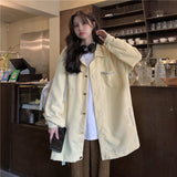 Fashion Corduroy Jacket Women&#39;s Shirt Spring and Autumn New Korean Simple Single Breasted Long Sleeve Lapel Solid High Quality