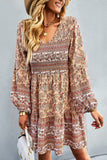 rRomildi Bohemian V-Neck Balloon Sleeve Dress