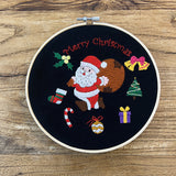 RomiLdi Diy Hand Embroidered Set Sewing Tools Black Merry Christmas Santa Claus Christmas Socks Christmas Tree