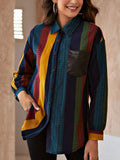 RomiLdi Women's Shirt Stripe Print Casual Spring Outfit Shirt