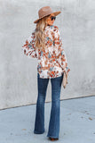 RomiLdi Bohemian Floral Print Long Sleeve Top Lightweight Blouse