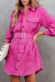 RomiLdi Corduroy Button Up Mini Dress - 3 Colors Shirt Dress