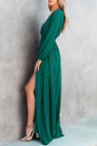 RomiLdi Elegant Solid Solid Color V Neck Dresses