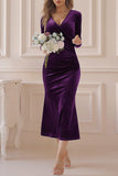 RomiLdi Sweet Elegant Solid Solid Color V Neck Evening Dress Dresses