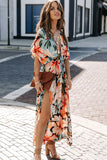 RomiLdi Floral Print V-Neck Maxi Dress Boho Beach Dresses