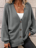 RomiLdi Casual Loose Solid Color Sweater Cardigan