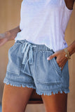 rRomildi Pocketed Frayed Denim Shorts