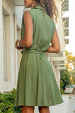 rRomildi Casual Solid Frenulum Turndown Collar Vest Dress Dresses(4 Colors)