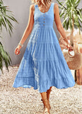 RomiLdi Women's Boho Dress Tiered Dress Holiday Beach Dresses for Women