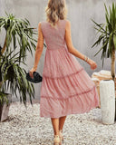 rRomildi Women's Bohemian Dress Floral Print Layer Holiday Vacation Dress