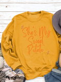 RomiLdi Couple's She's My Sweet Potato I Yam Set Crewneck Sweatshirts Sets Sweet Funny Gifts For Couple Or Lovers