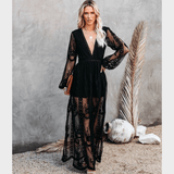 RomiLdi Boho Lace Maxi Dress Party Holiday Dress