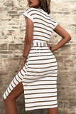 rRomildi Casual Simplicity Striped Frenulum Printed Dresses