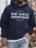 RomiLdi Mens ShitShow Supervisor Hoodie Loose Casual Sweatshirt