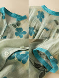 rRomildi Floral Contrasting V-neck Dress