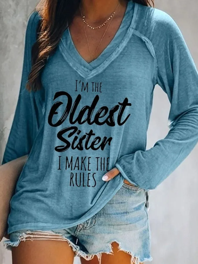 rRomildi Women's I'm The Oldest Sister,I Make The Rules T-Shirt