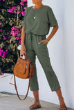 RomiLdi Casual Simplicity Solid Solid Color O Neck Regular Jumpsuits(5 Colors)