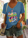 rRomildi Women's Cinco De Mayo Print T-Shirt
