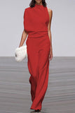 RomiLdi Casual Solid Patchwork Half A Turtleneck Boot Cut Jumpsuits(12 Colors)
