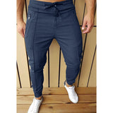 RomiLdi Men's Casual Solid Color Pant Skinny Slim Fit Mens Sport Pant